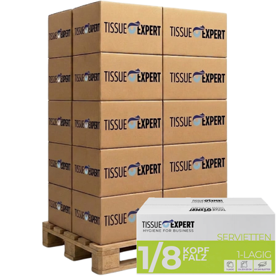 Palette Tissue Expert Servietten 1-lagig 1/8-Kopffalz