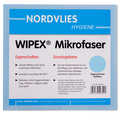 WIPEX Mikrofasertuch aus Vlies blau
