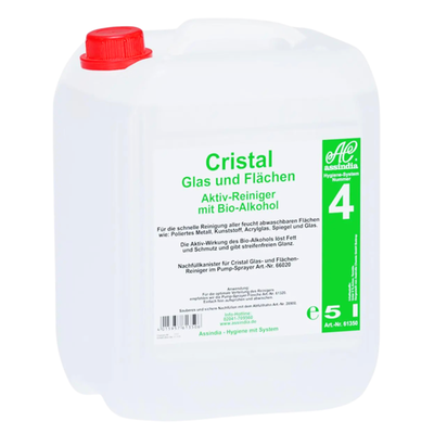 Assindia Cristal Glas- & Flächenreiniger mit Aktiv-Alkohol 5 Liter Kanister